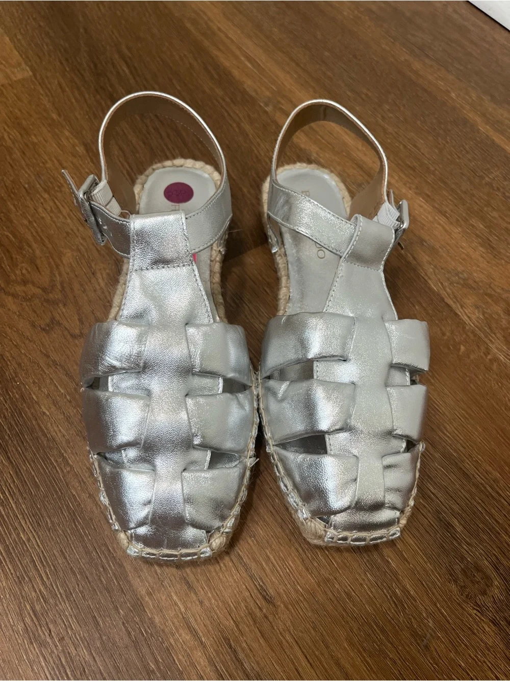 Bernardo Monri Metallic Espadrille Sandal Size 6